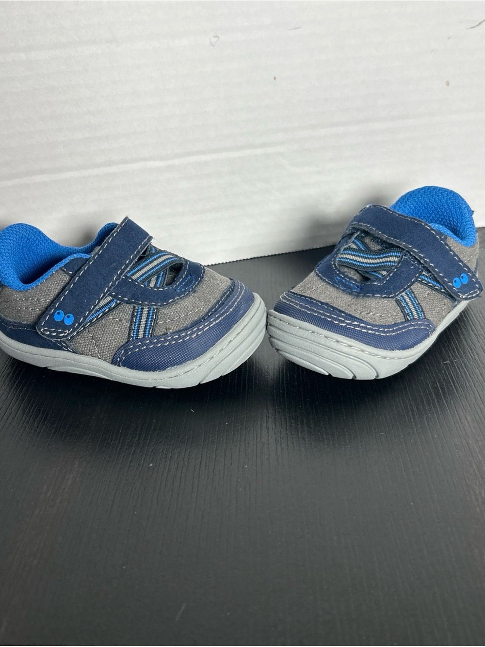 Stride Rite Surprize Toddler / infant size 3 Lightweight Hook-and-Loop blue gray
